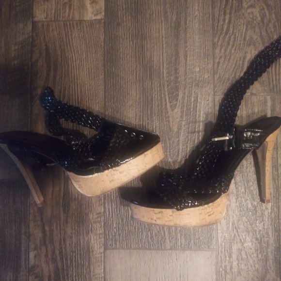 Strappy Cork Heel Platforms - Picture 5 of 6